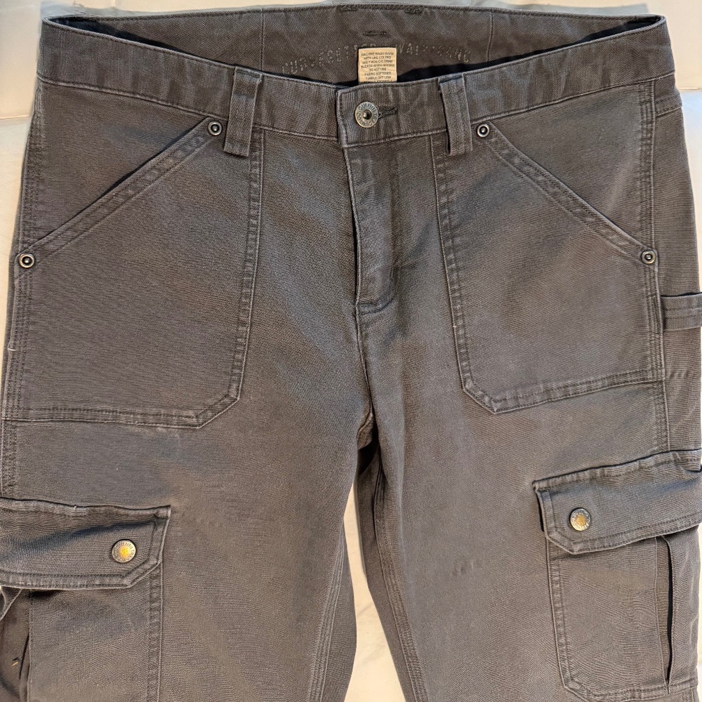 Duluth Trading, Fire Hose Relaxed Leg Cargo Pants, Charcoal, Size 4x31